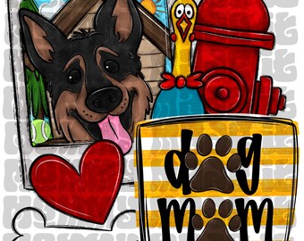 German Sheperd - Dog Mom PNG Sublimation Digital Download