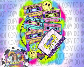 90's Pop Hits Cassette PNG Sublimation Digital Download