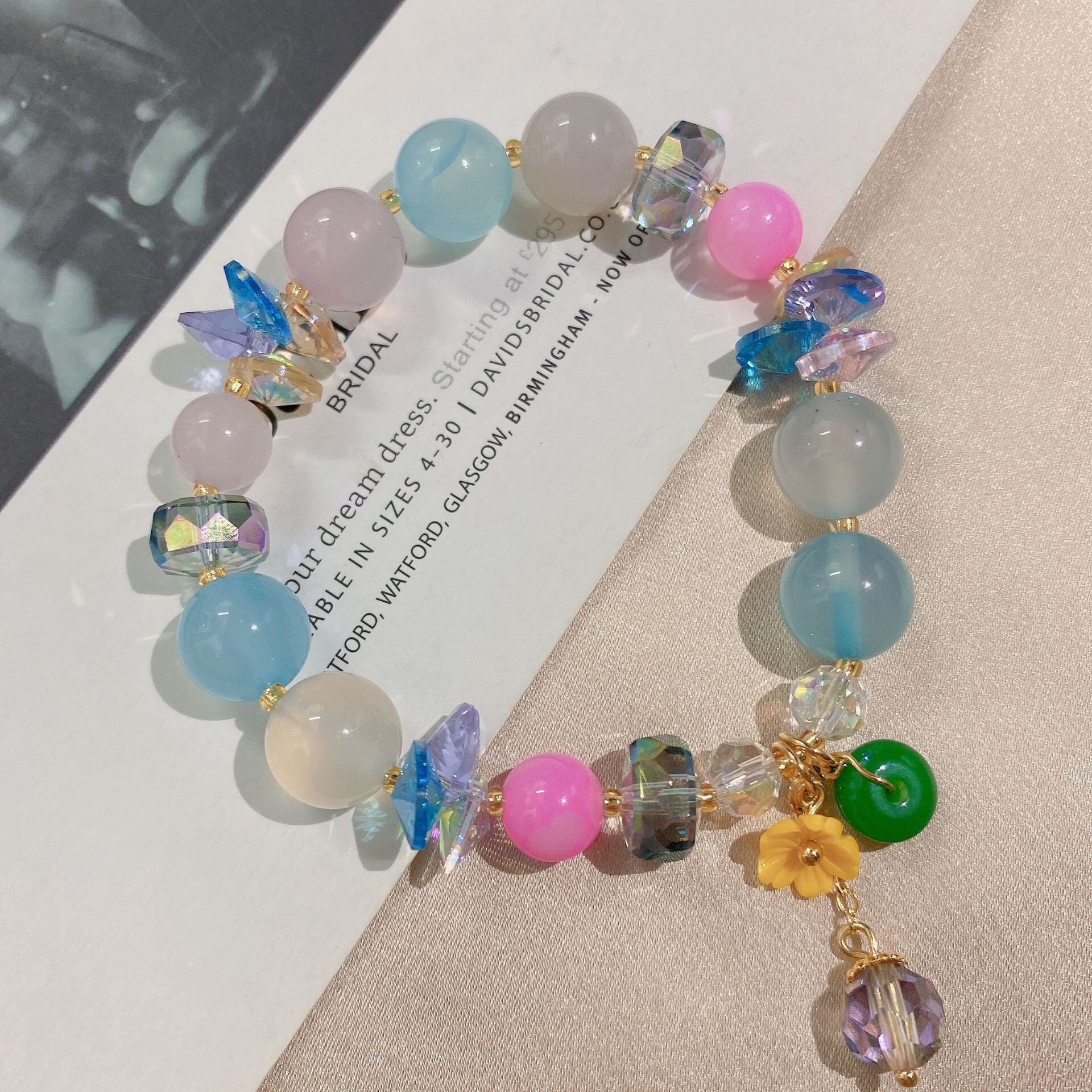 Crystal Bracelet Dainty Crystal Bracelet for Women Lucky Healing Friendship Beaded Bracelet Gift for Her Birthday