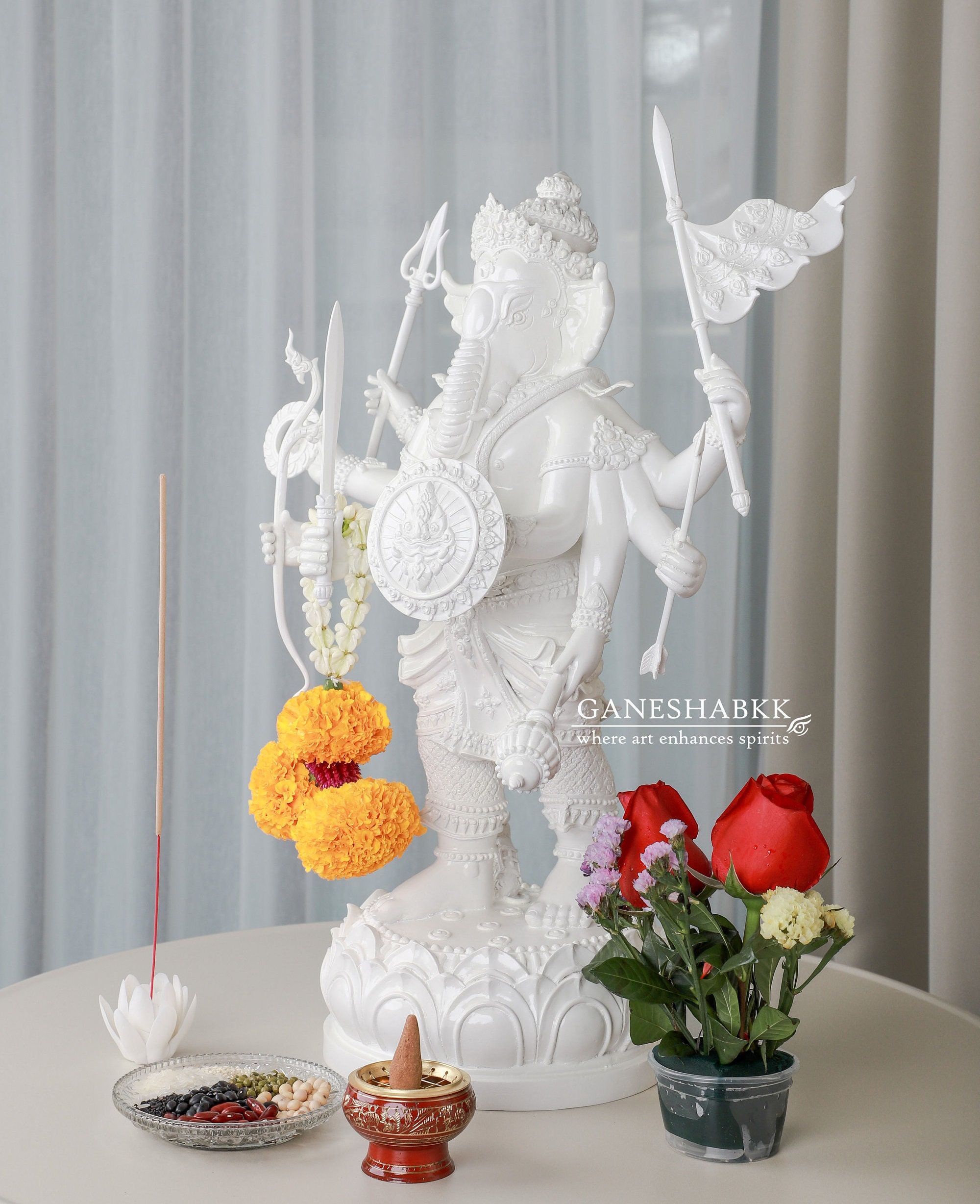 22 weiß Elfenbein beschichtet Mahavira Ganesha. God of | Etsy