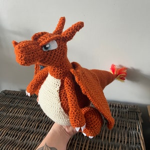 Charizard Crochet Pattern / Pokemon / Lazy Dragon / Orange / 