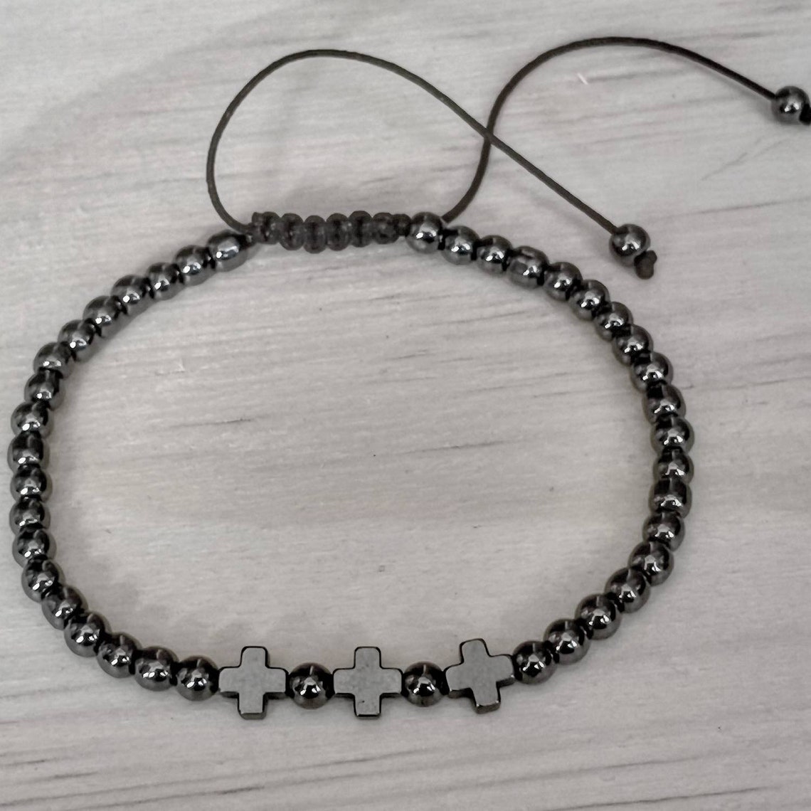 Religious Bracelets Christian Bracelets Cross Hematite Bracelets religious Gift faith Jewelry