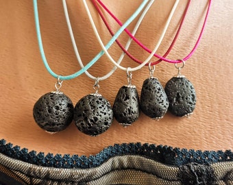 Lava Stone Diffuser Necklace: Aromatherapy Essential Oil Pendant