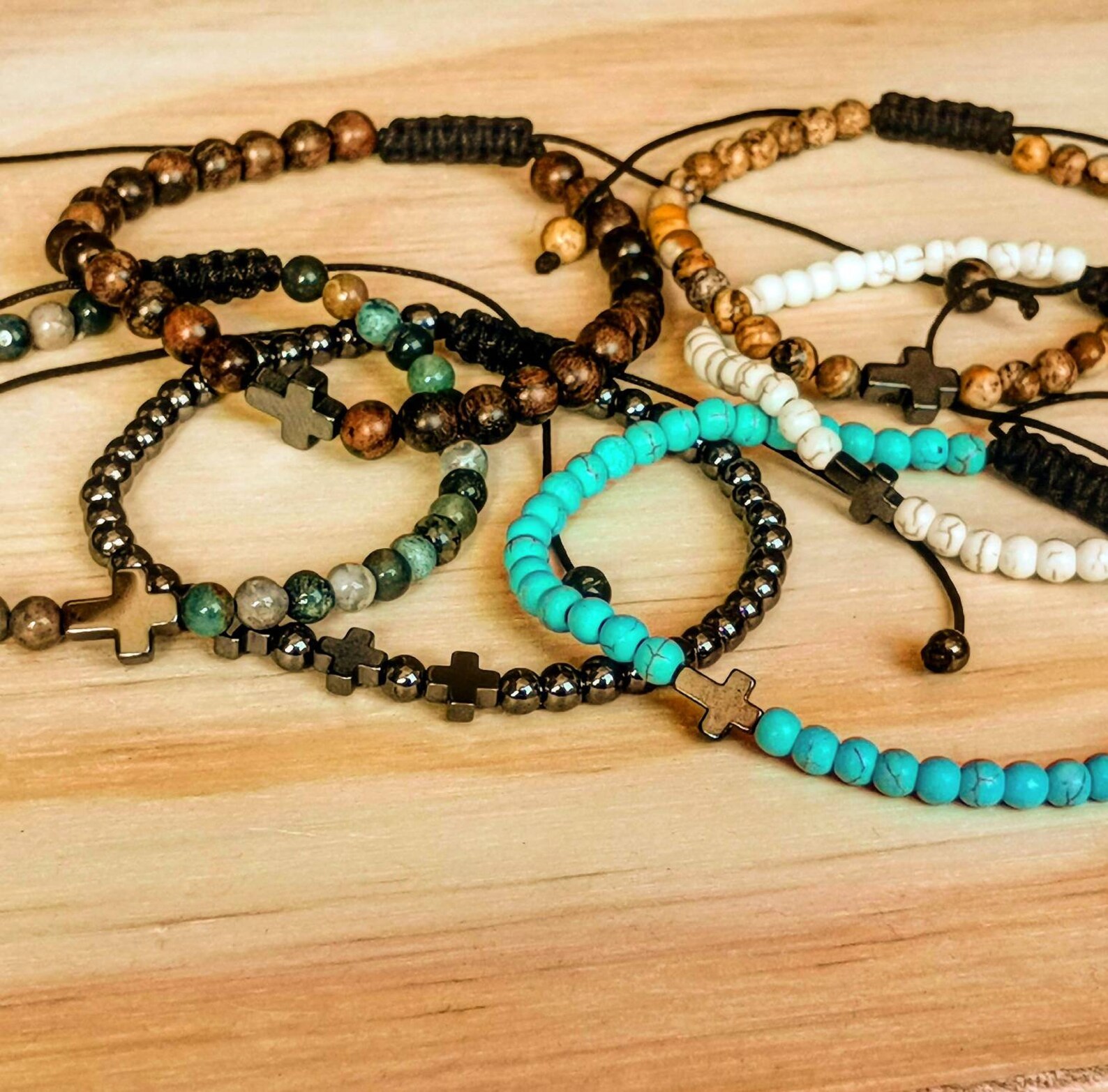 Religious Bracelets Christian Bracelets Cross Hematite Etsy
