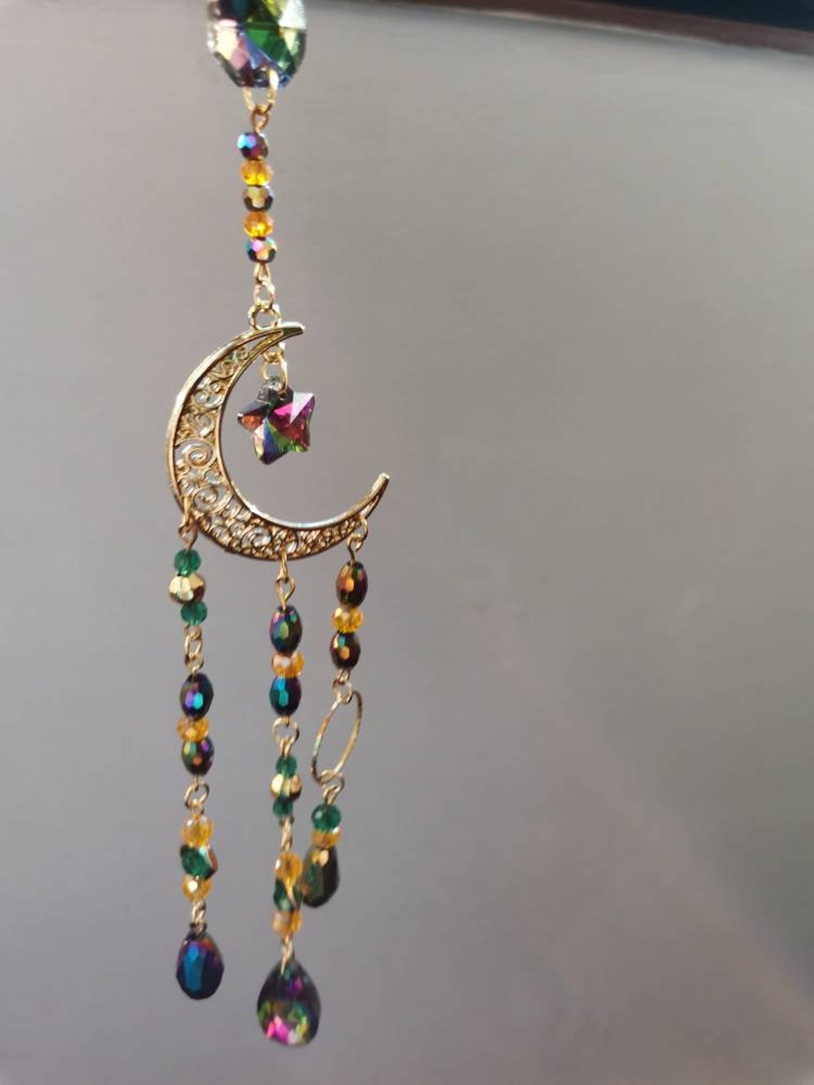 Suncatcher Moon Suncatcher Rear View Mirror Charm Etsy