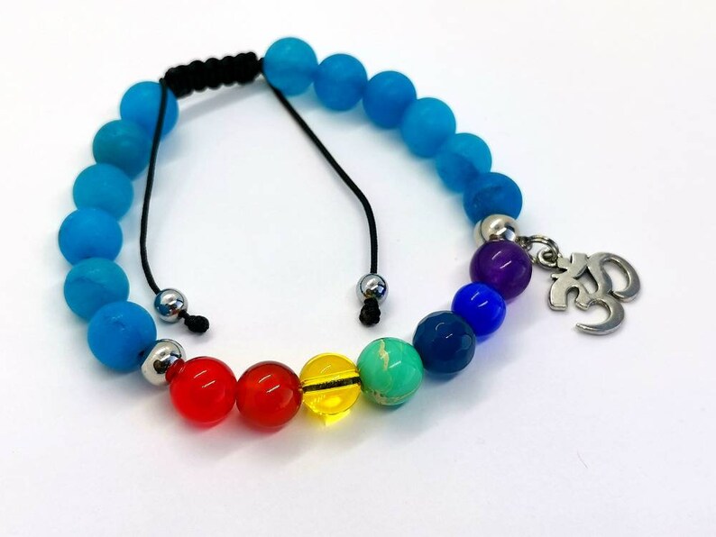 OHM Rainbow Bracelet Meditation Bracelet Spiritual Bracelet Etsy