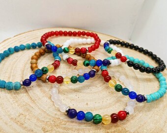 7 Chakra Stone Bracelet: Natural Stones, Meditation, Inner Balance