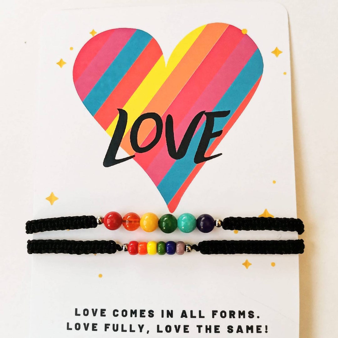 Rainbow Pride Bracelet: Semiprecious Stone LGBTQ Jewelry - Etsy