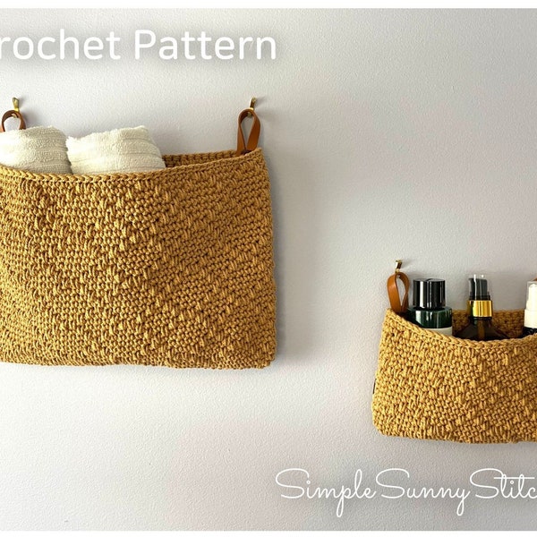 Decorative Wall Hanging Baskets Crochet pattern PDF file