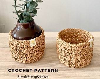 spring plant pot cozy crochet pattern PDF file