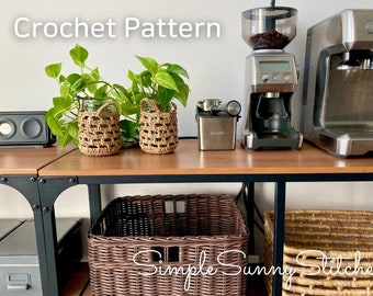 Raffia Basket Crochet Pattern PDF file
