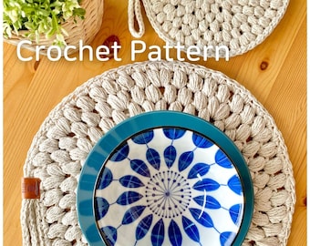 Woven Round Trivet & Placemat Crochet Pattern PDF file