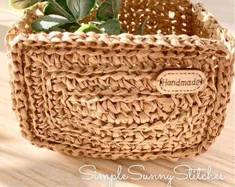 Mini Square Basket Crochet Pattern PDF file