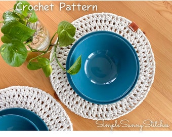 Simple Round  Placemat Crochet Pattern PDF file