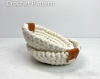 White Rustic Small Tray crochet pattern PDF file