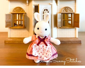 Bunny Crochet Pattern,Calico Critters Rabbit Crochet pattern,Amigurumi  PDF file,