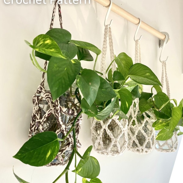 Net Plant Pot Hanger  Crochet Pattern PDF file