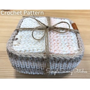 Striped Tea Coaster & Square Box Crochet Pattern PDF file
