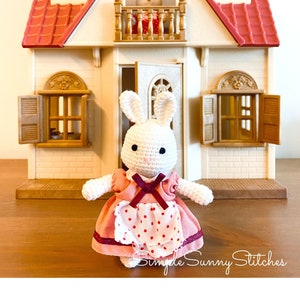 Bunny Crochet Pattern,Calico Critters Rabbit Crochet pattern,Amigurumi  PDF file,