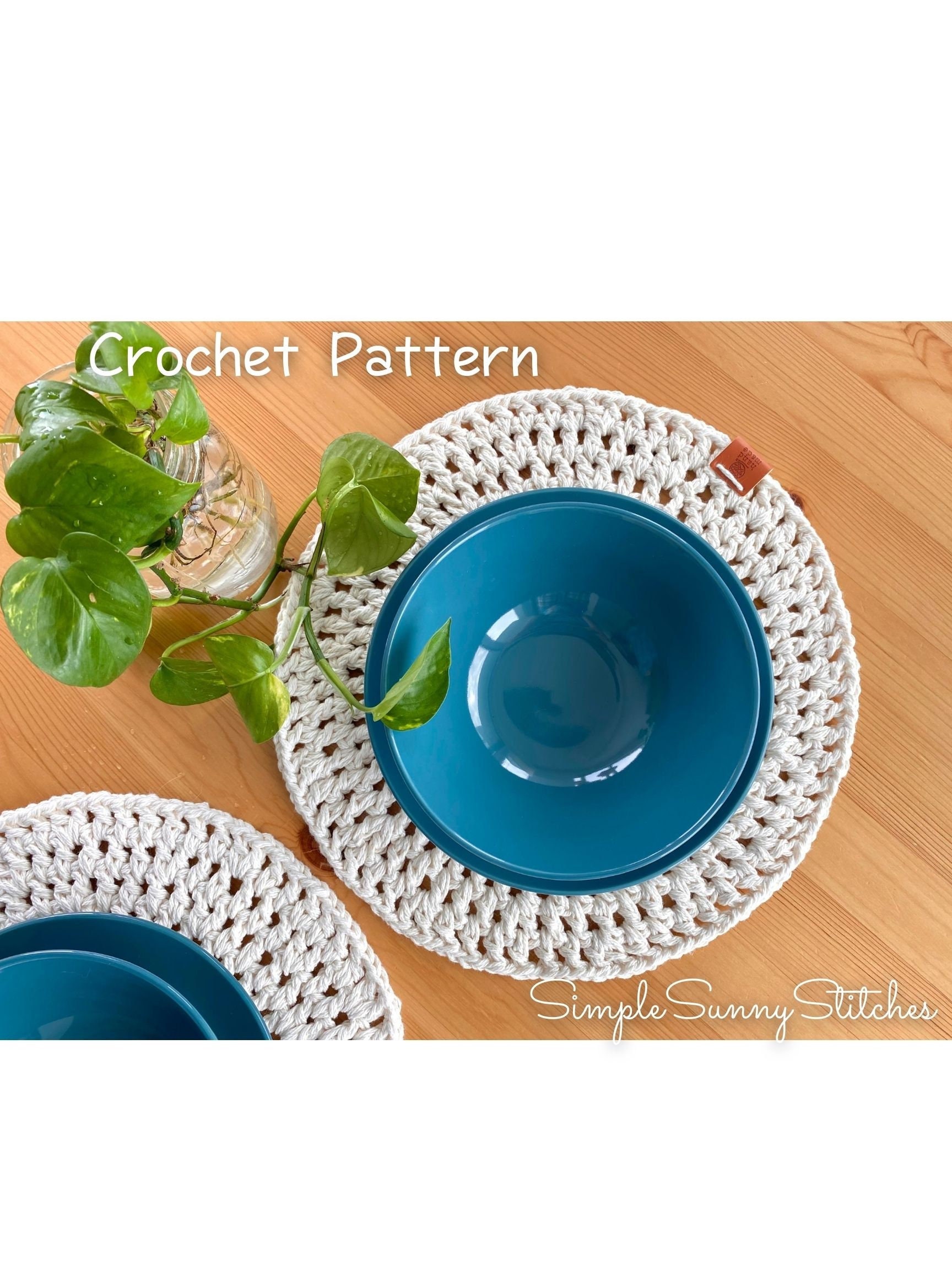 Simple Round Placemat Crochet Pattern PDF File - Etsy