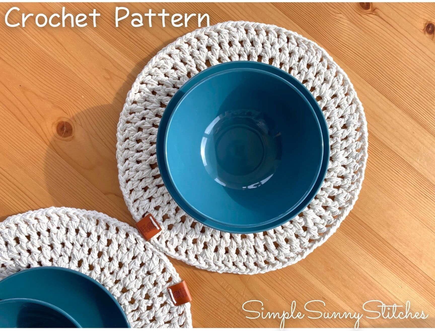 Simple Round Placemat Crochet Pattern PDF File - Etsy