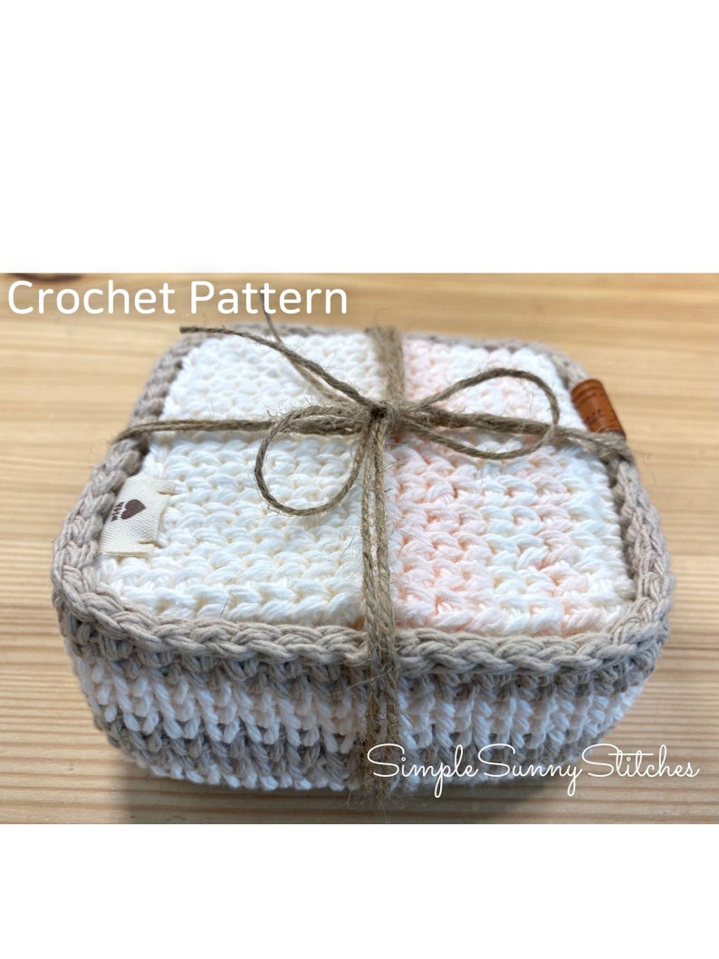 Striped Tea Coaster & Square Box Crochet Pattern PDF File (Instant Download) Etsy