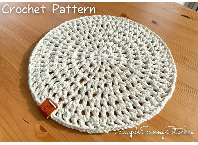 Simple Round Placemat Crochet Pattern PDF File Etsy