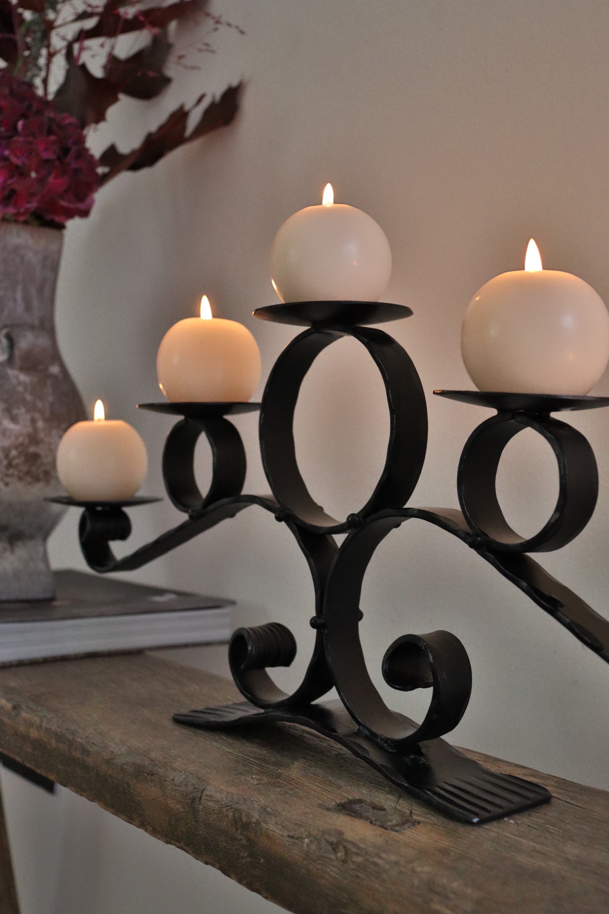 Brutalist Cast Iron Candelabra 1960s Germany Wrought Iron West Etsy