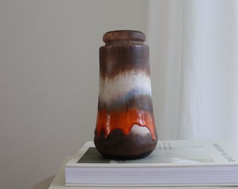 West-Duitse keramische vaas uit het midden van de 20e eeuw, Fat Lava Design 209/18, Scheurich, jaren 1960.