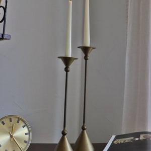 Mid-Century Brass Candlestick ~ Set of 2, 1960&#39;s True Vintage