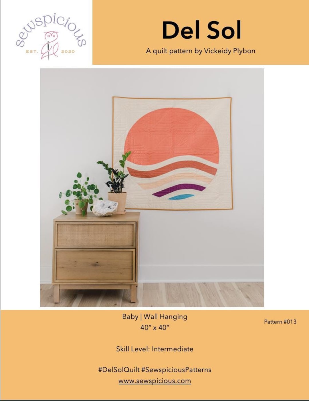 Del Sol Quilt Pattern – Sunset Baby Quilt, Wall Hanging (PDF) - Etsy