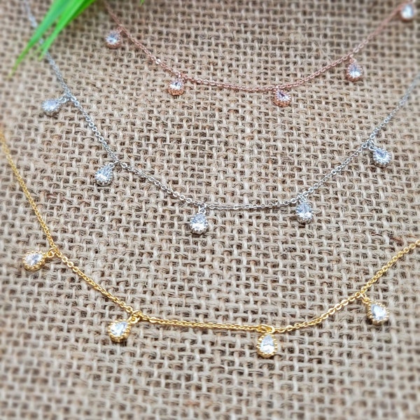 Water Drop Necklace Etsy