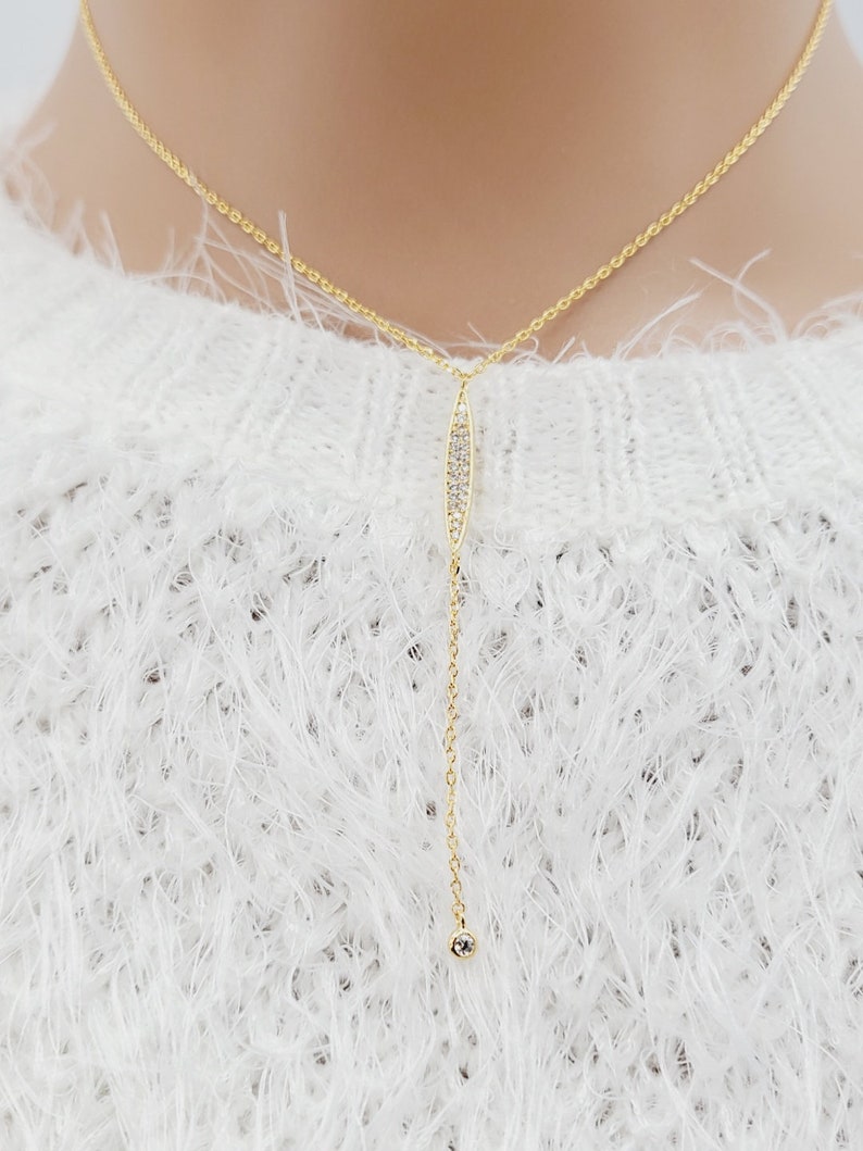 Long Lariat Y Drop Necklace Y Necklace long silhouette and simple Necklace Drop Chain Necklace Long Pendant for Women Y Pendant.