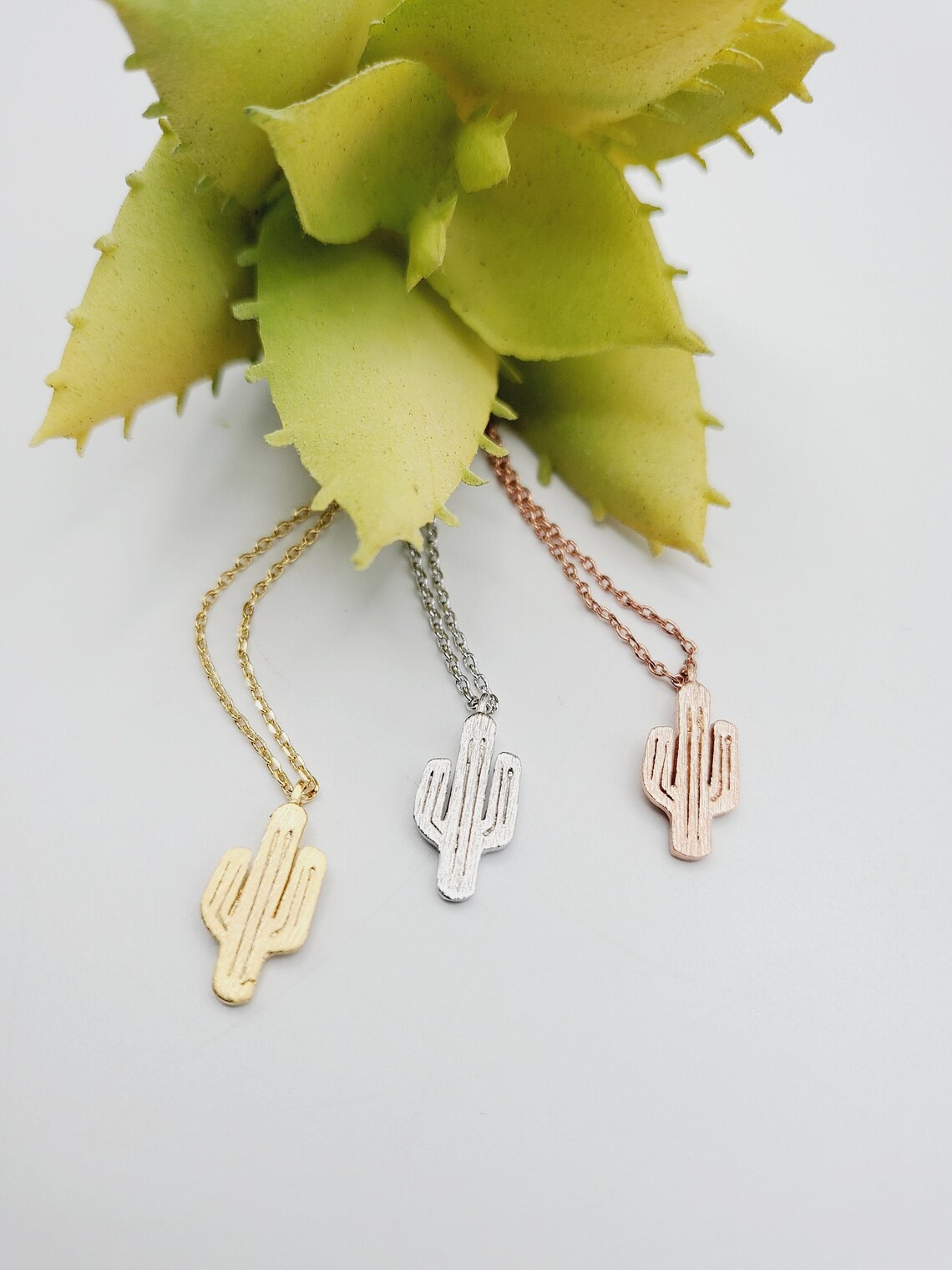 Cactus Necklace / Mini Cacti Pendent / Succulent Necklace / Etsy