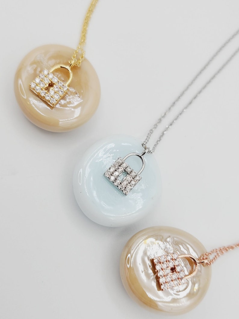 Dainty Padlock Necklace Tiny Lock Necklace Gift for Her Etsy