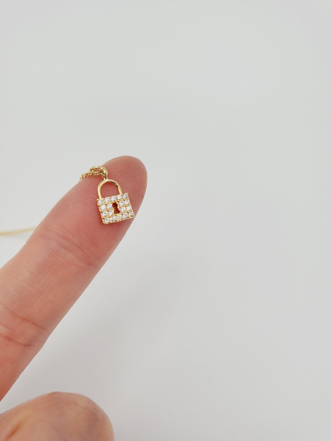 Dainty Padlock Necklace Tiny Lock Necklace Gift for Her Etsy