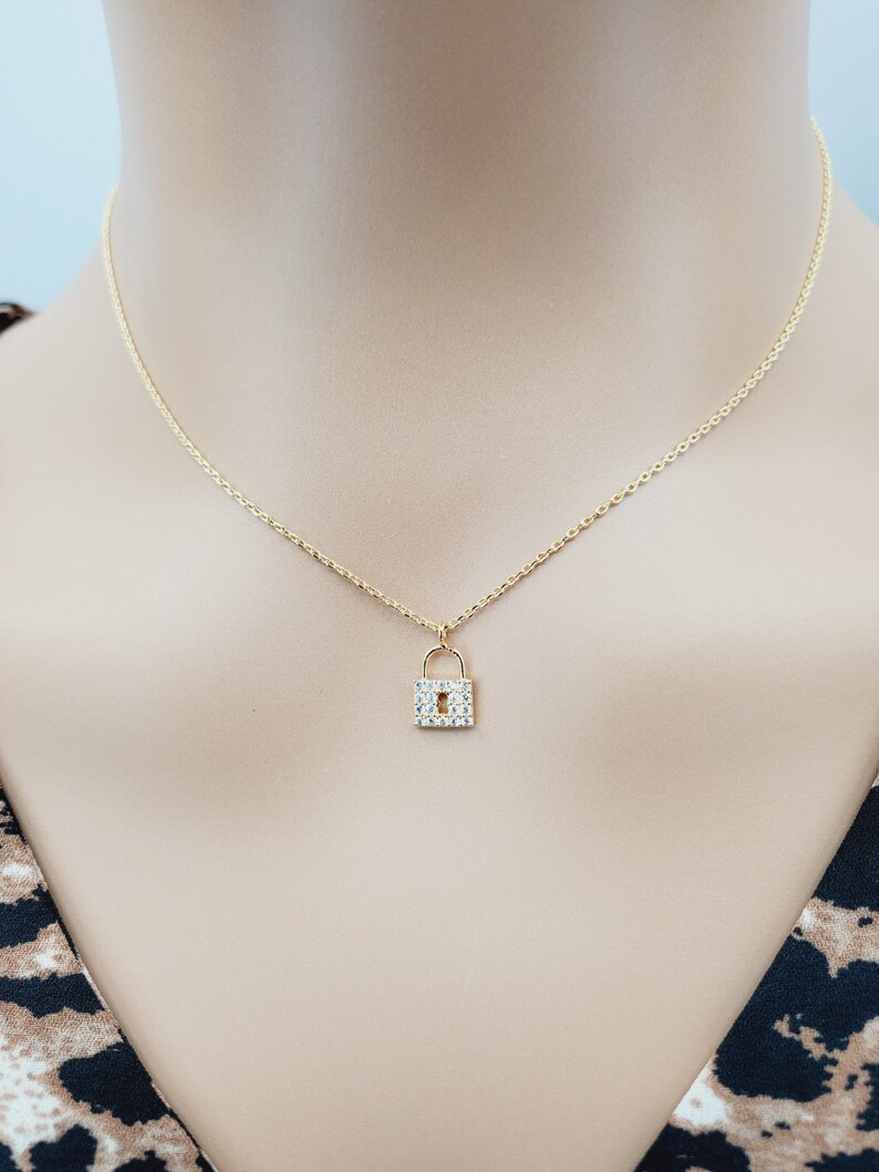 Dainty Padlock Necklace Tiny Lock Necklace Gift for Her Etsy