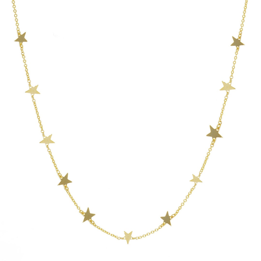 Star Station Choker Necklace / Star Beaded Satellite Choker / - Etsy