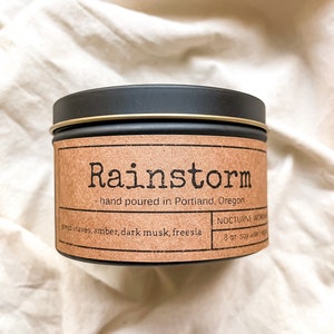 Rainstorm Hand Poured Natural Soy Wax Candle. image 2