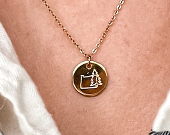 Custom Small Hand-Stamped Gold Necklace