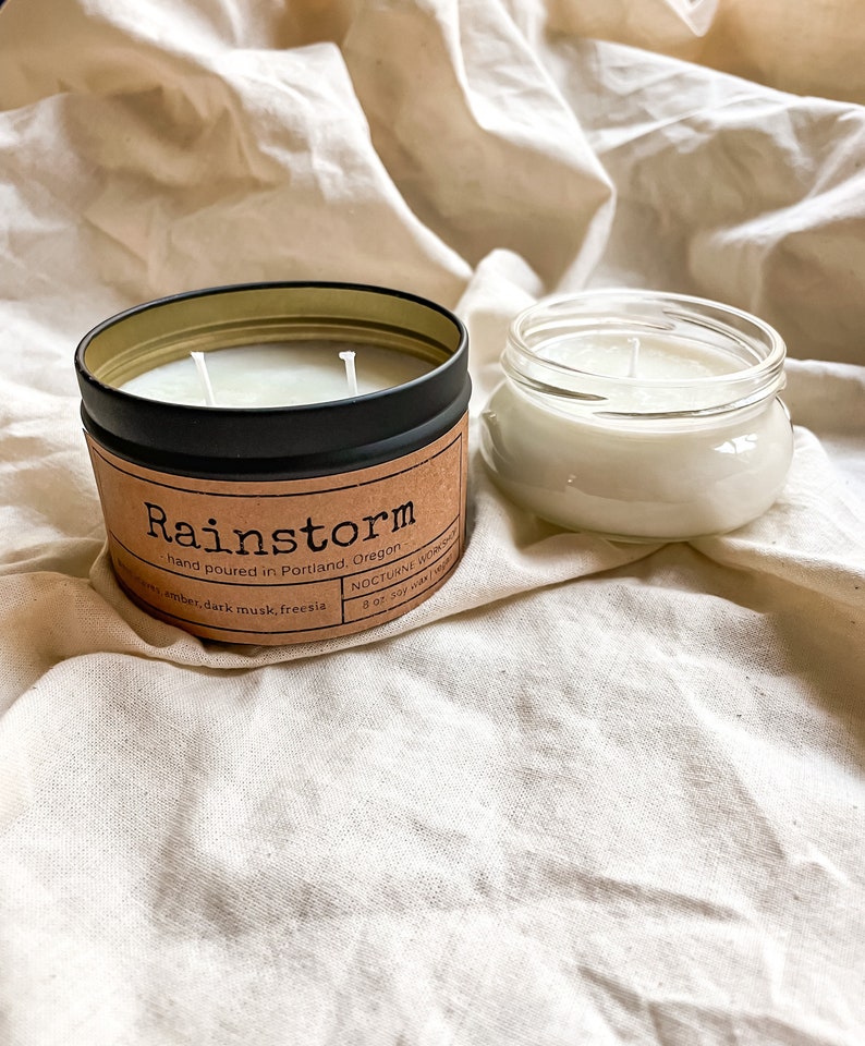 Rainstorm Hand Poured Natural Soy Wax Candle. image 3