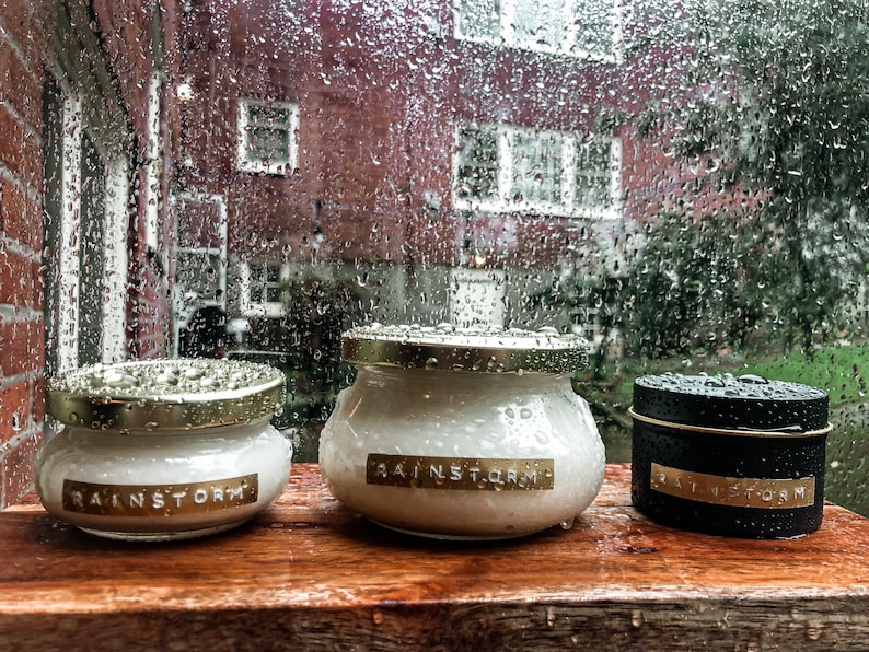 Rainstorm Hand Poured 100/% Natural Soy Wax Candle.