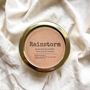 Rainstorm Hand Poured Natural Soy Wax Candle. image 4