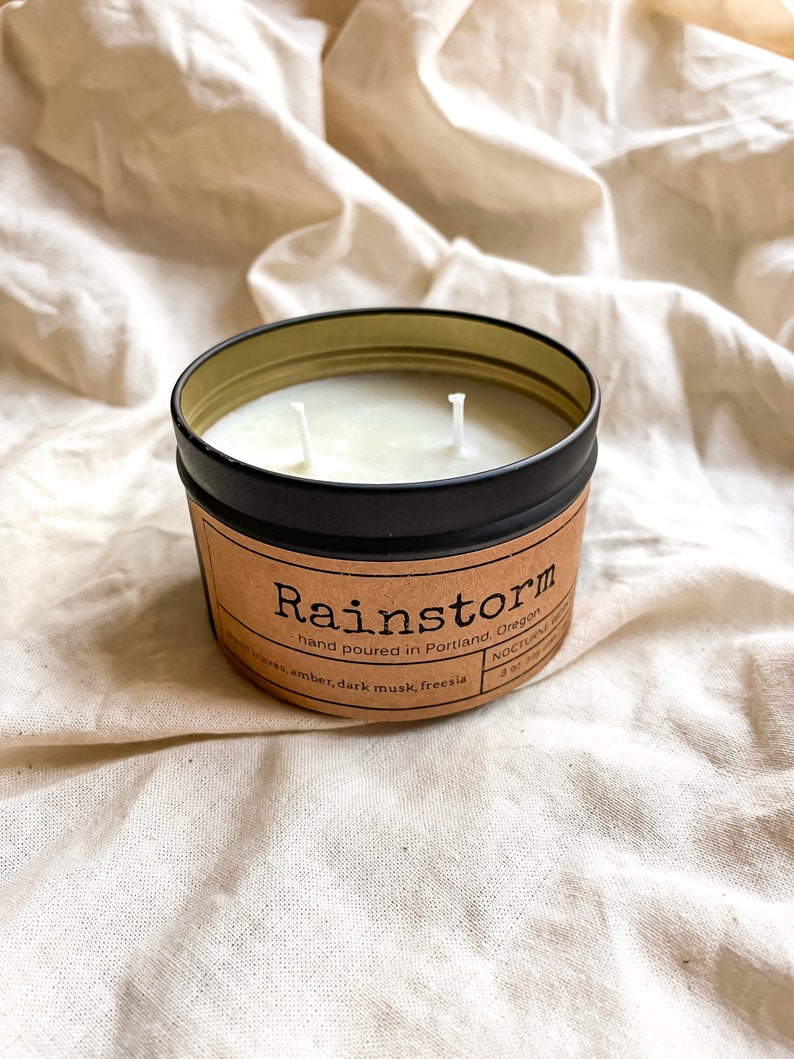 Rainstorm Hand Poured Natural Soy Wax Candle. image 5