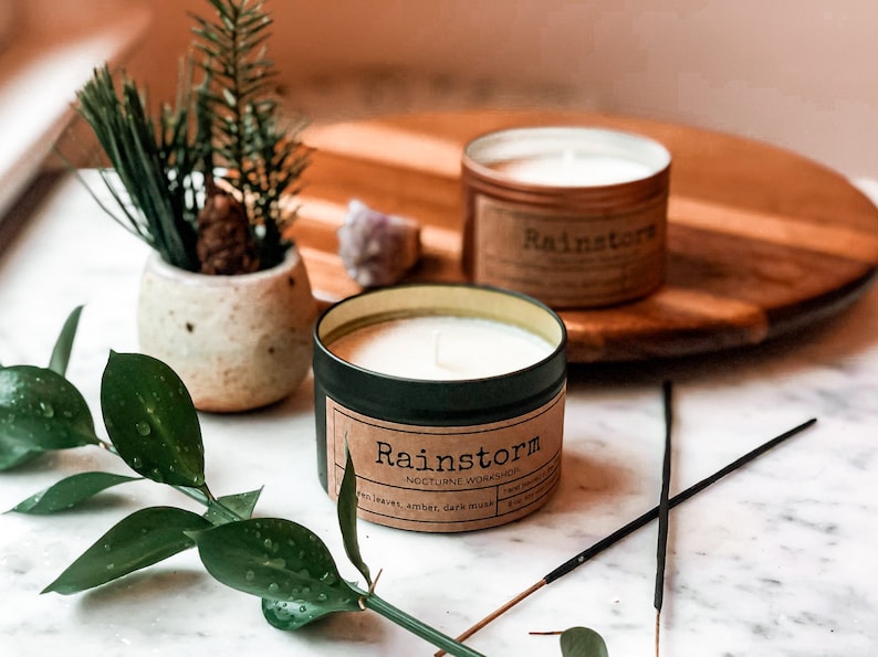 Rainstorm Hand Poured 100/% Natural Soy Wax Candle.