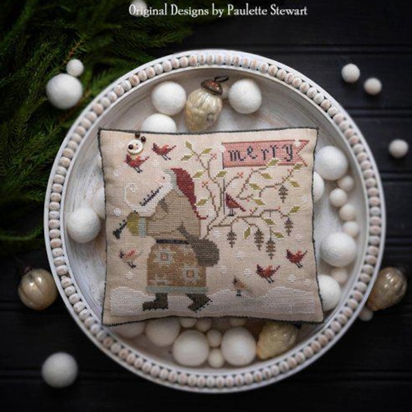 Plum Street Samplers "A Merry Gentleman" Counted Cross Stitch Chart/Pattern, Americana, Pattern Only