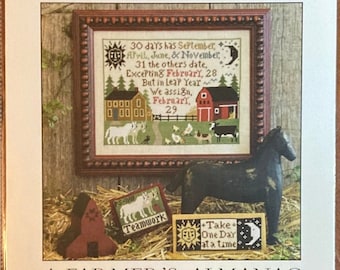 A FARMER&#39;S ALMANAC By The Prairie Schooler Counted Cross Stitch Pattern Leaflet Chart Book No. 144