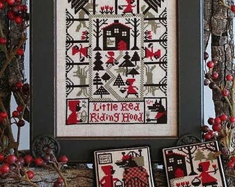 The Prairie Schooler LITTLE Red RIDING HOOD Counted Cross Stitch Pattern Leaflet Chart Book No. 186