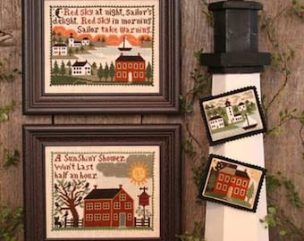 The Prairie Schooler WEATHER WISE Counted Cross Stitch Pattern Leaflet Chart Book No. 145 EUC