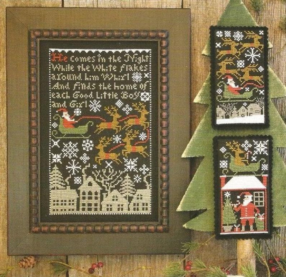 The Prairie Schooler SANTA'S NIGHT Counted Cross Stitch Etsy